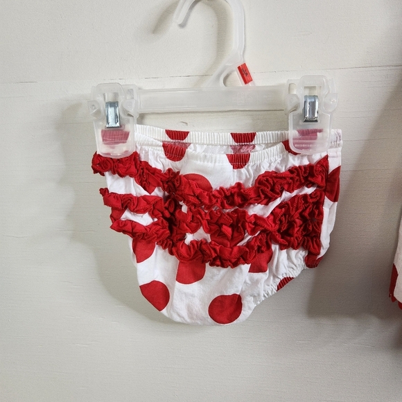 Disney Parks Baby Girl Minnie Mouse Polka Dot Red White Dress Bloomers 6 Months - Picture 3 of 8